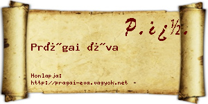 Prágai Éva névjegykártya